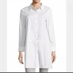 Eileen Fisher organic cotton white Long Sleeve Shirt Dress